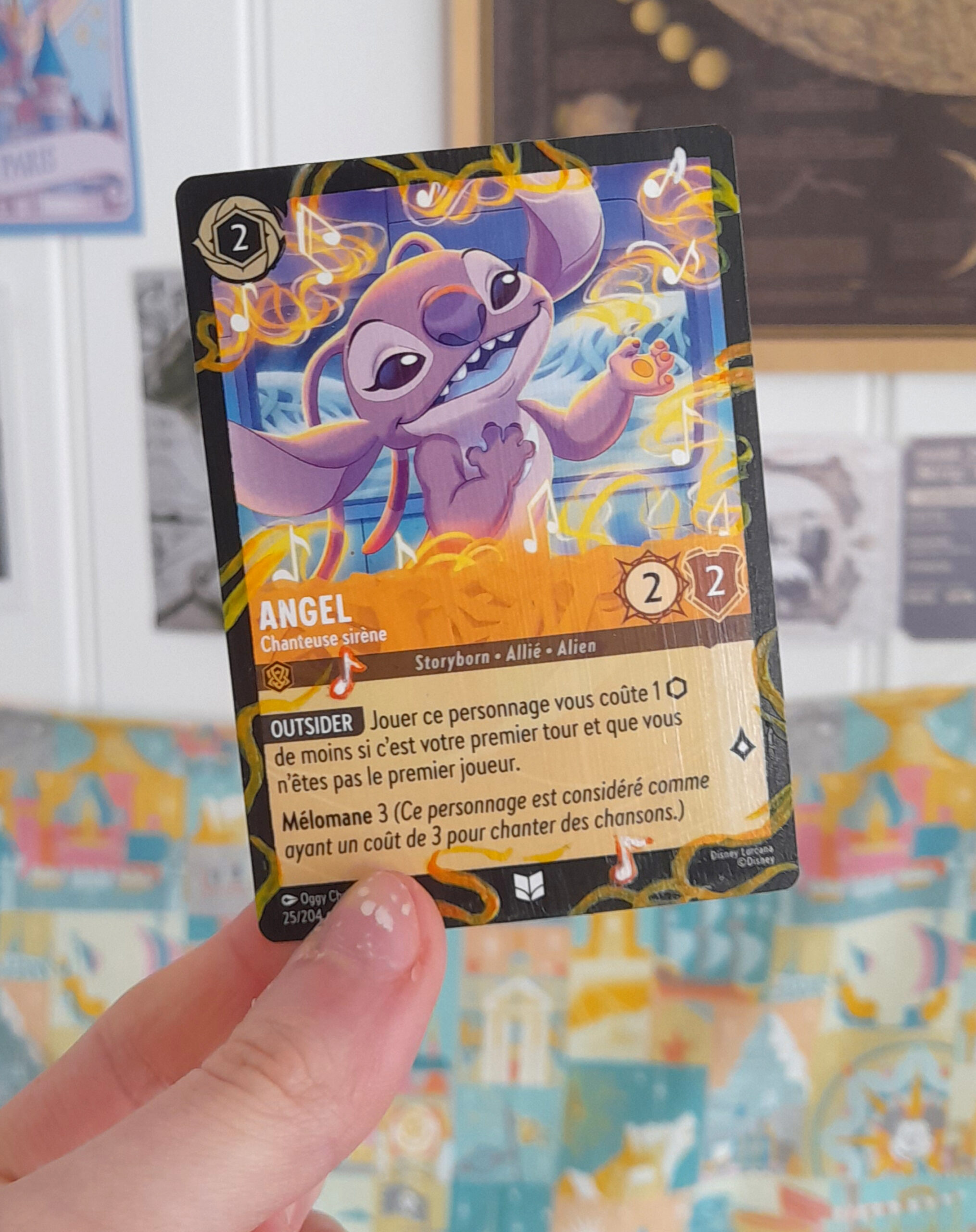 Disney Lorcana Card Altered Art : Angel – Chanteuse sirène | TCG Hand painted card